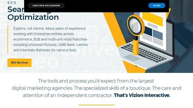 Vizion Interactive website screenshot