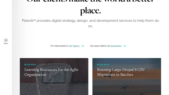 Palantir website screenshot
