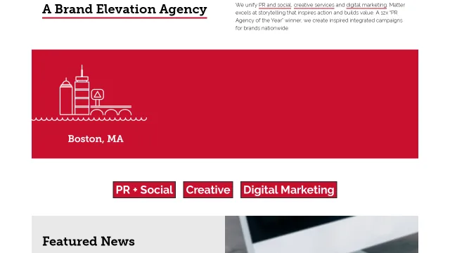 Matter Communications website screenshot