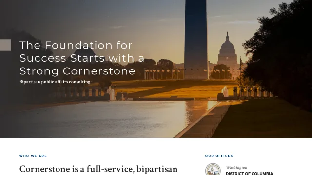 Cornerstone Government Affairs website screenshot