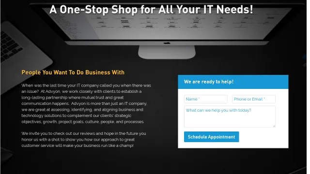 ADVYON Business Technology Consulting website screenshot