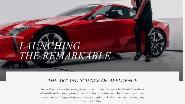 Team One website screenshot