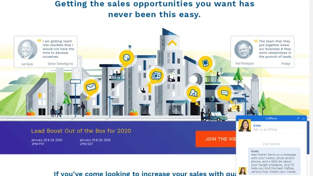 Callbox website screenshot