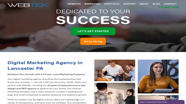 WebTek website screenshot
