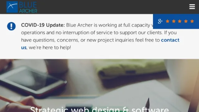 Blue Archer website screenshot