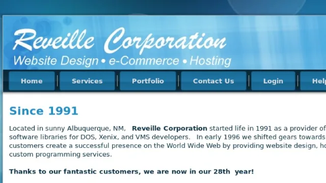 Reveille Corp website screenshot