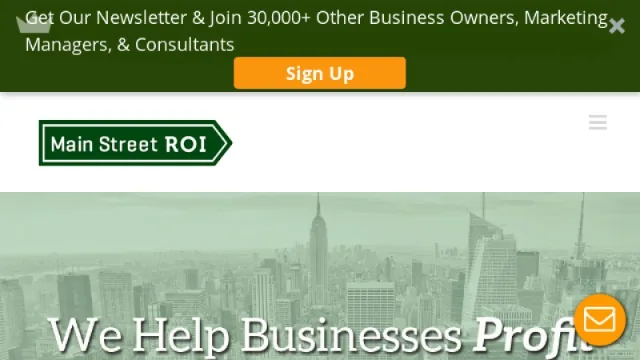 Main Street ROI website screenshot