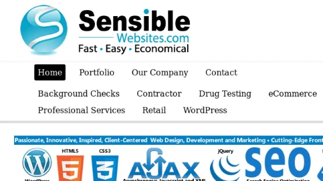 The Sensible Websites website screenshot