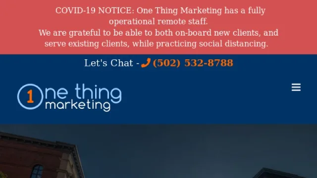 One Thing Marketing website screenshot