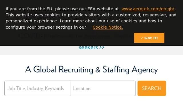 Aerotek website screenshot