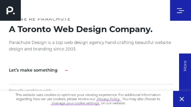 Parachute Design Group Inc. website screenshot