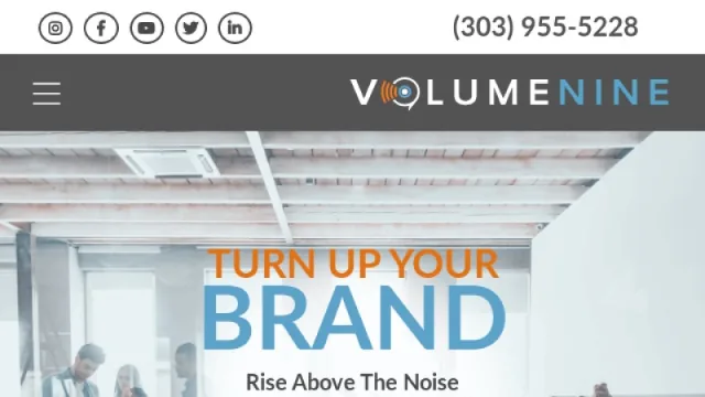Volume Nine website screenshot