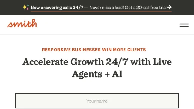 Smith.ai website screenshot